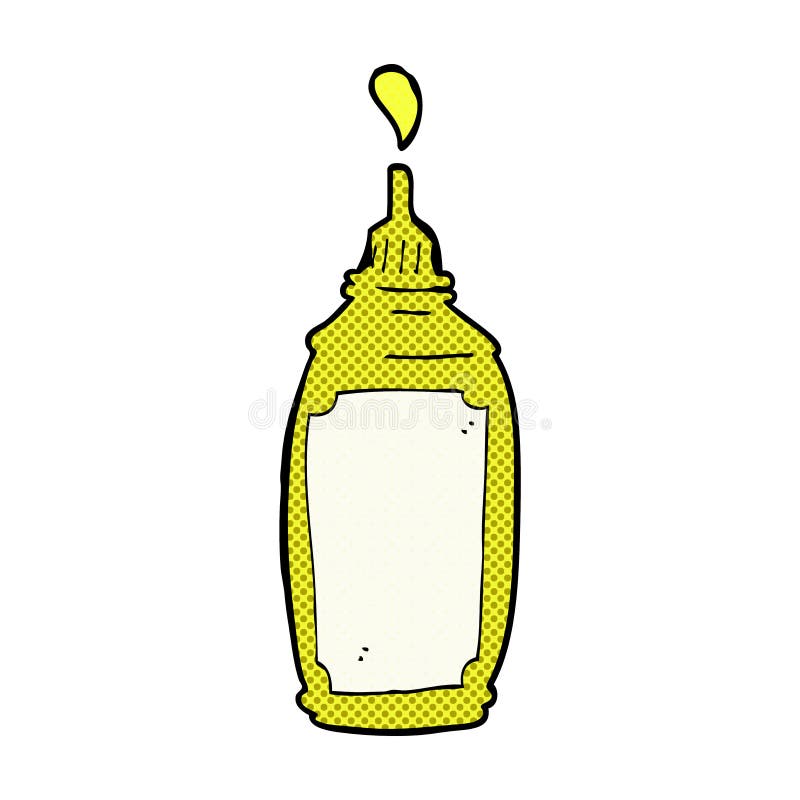 Comic Cartoon Mustard Bottle Stock Illustration Illustration of