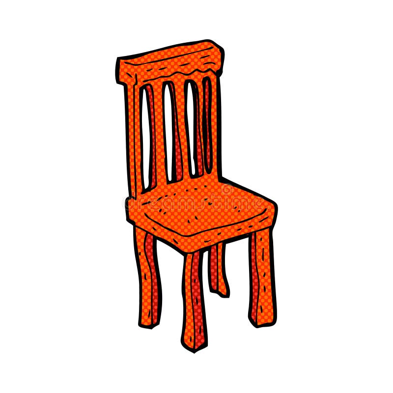 comic cartoon old wooden chair