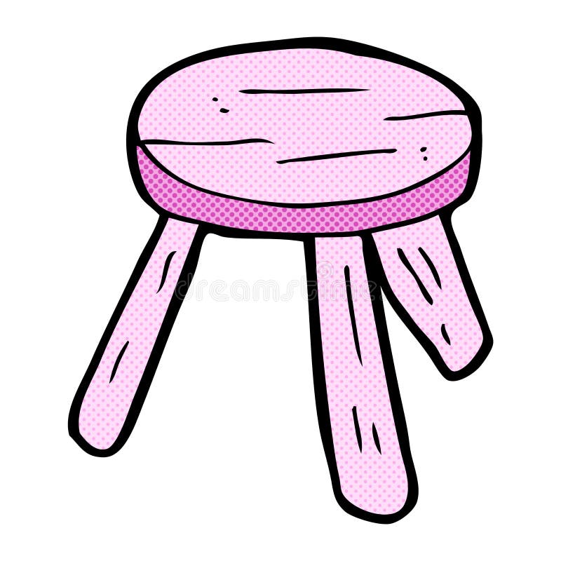 comic cartoon pink stool