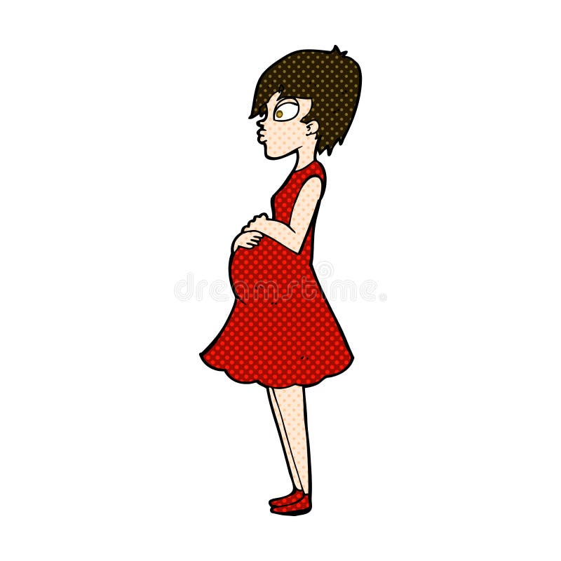 comic cartoon pregnant woman