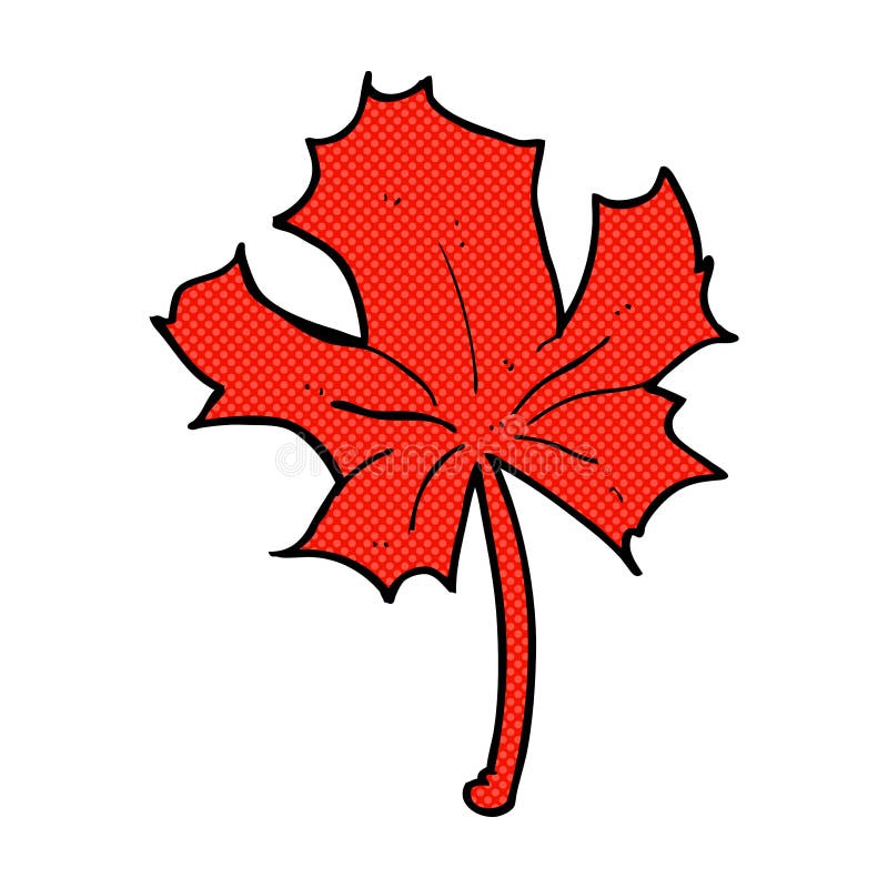 comic cartoon red maple leaf