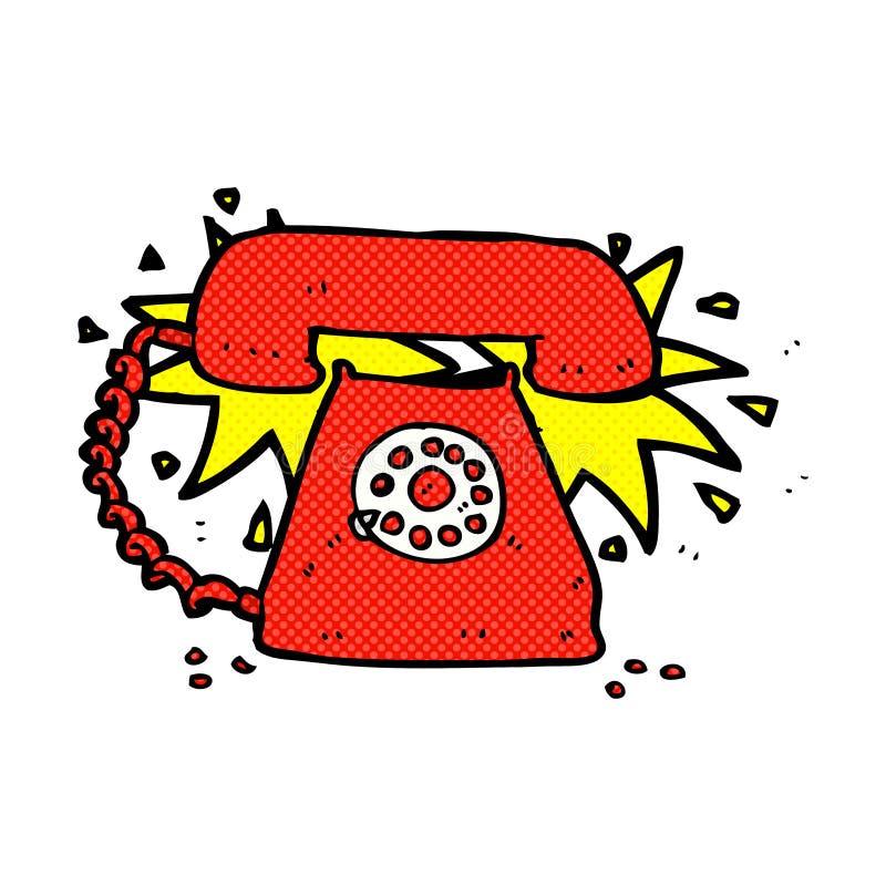 comic cartoon ringing telephone