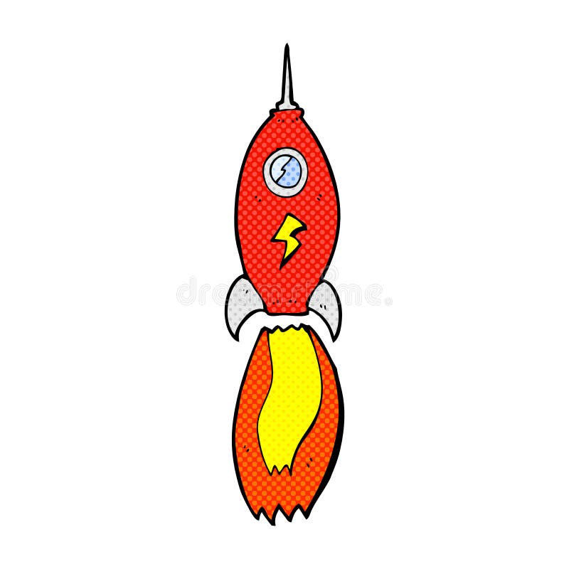 comic cartoon rocket