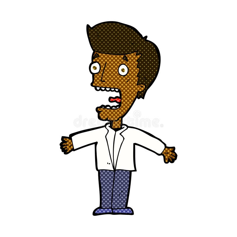 Comic cartoon screaming man vector illustration