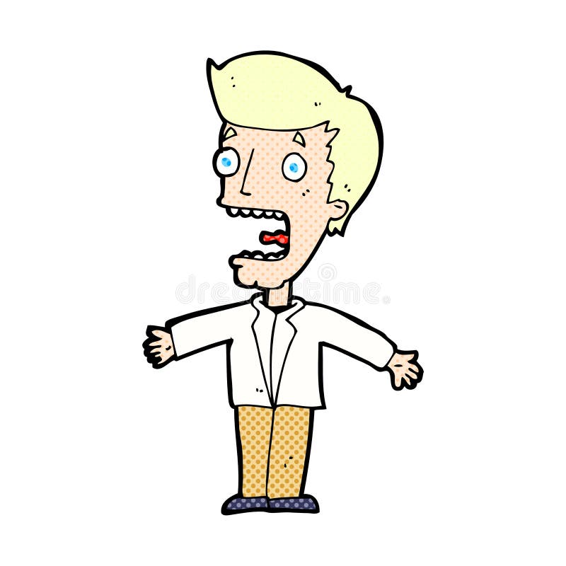 Comic Cartoon Screaming Man Stock Photo - Image: 52920812