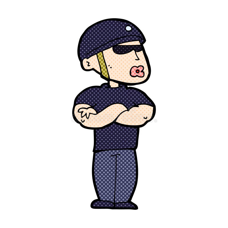 comic cartoon security guard