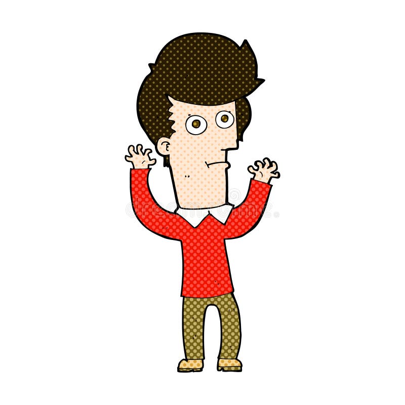 Comic cartoon shocked man stock illustration. Illustration of style