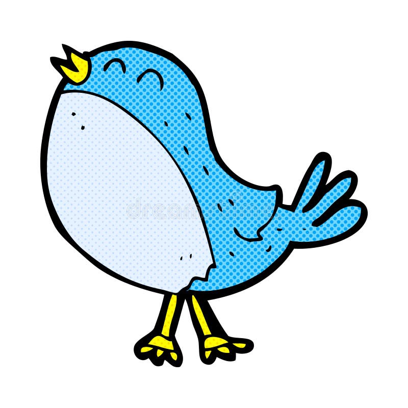 Comic cartoon singing bird stock illustration. Illustration of happy ...