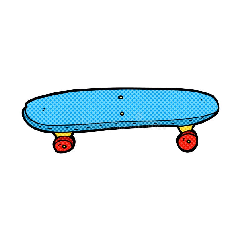 Comic cartoon skateboard stock illustration. Illustration of retro
