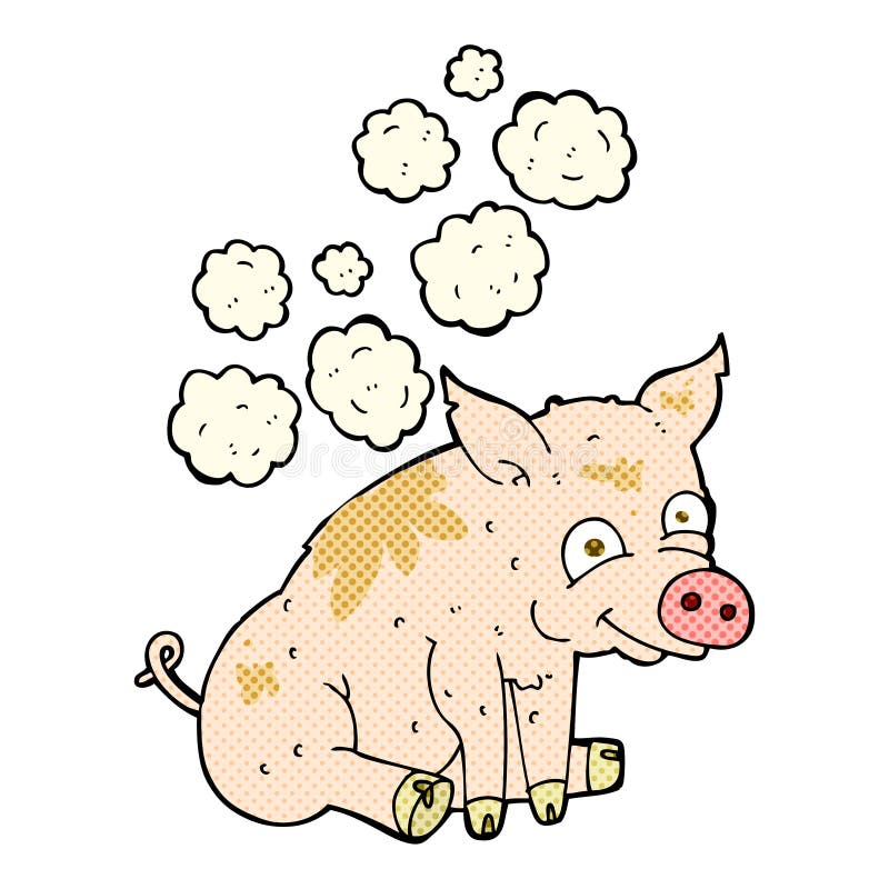 comic cartoon smelly pig