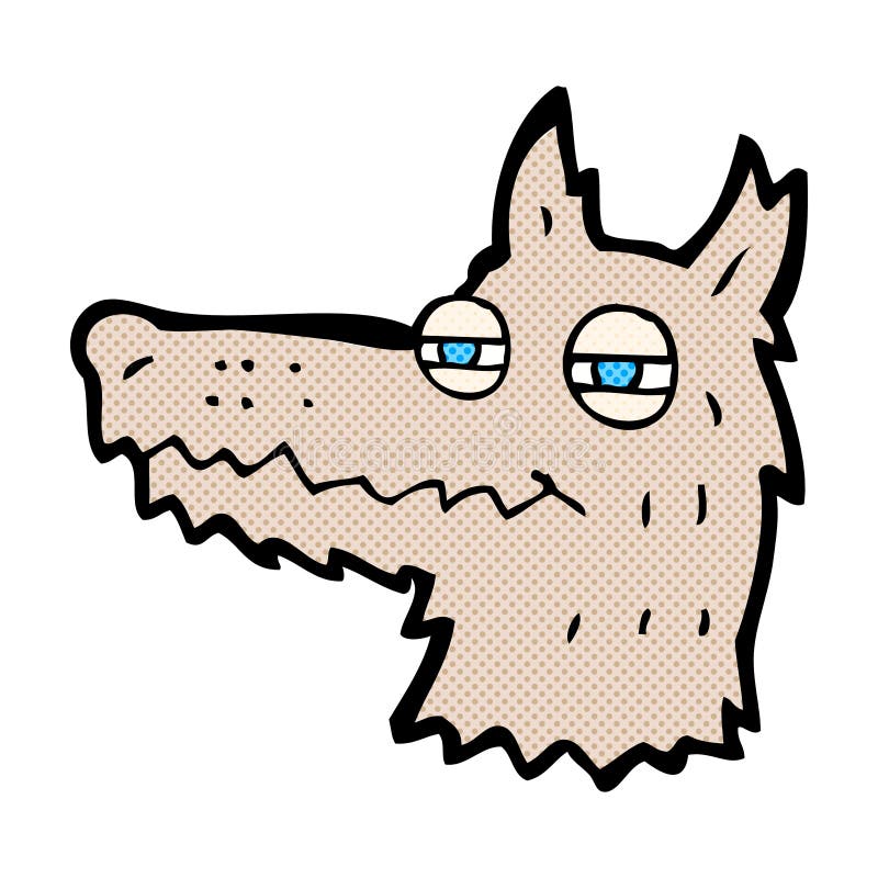 comic cartoon smug wolf face