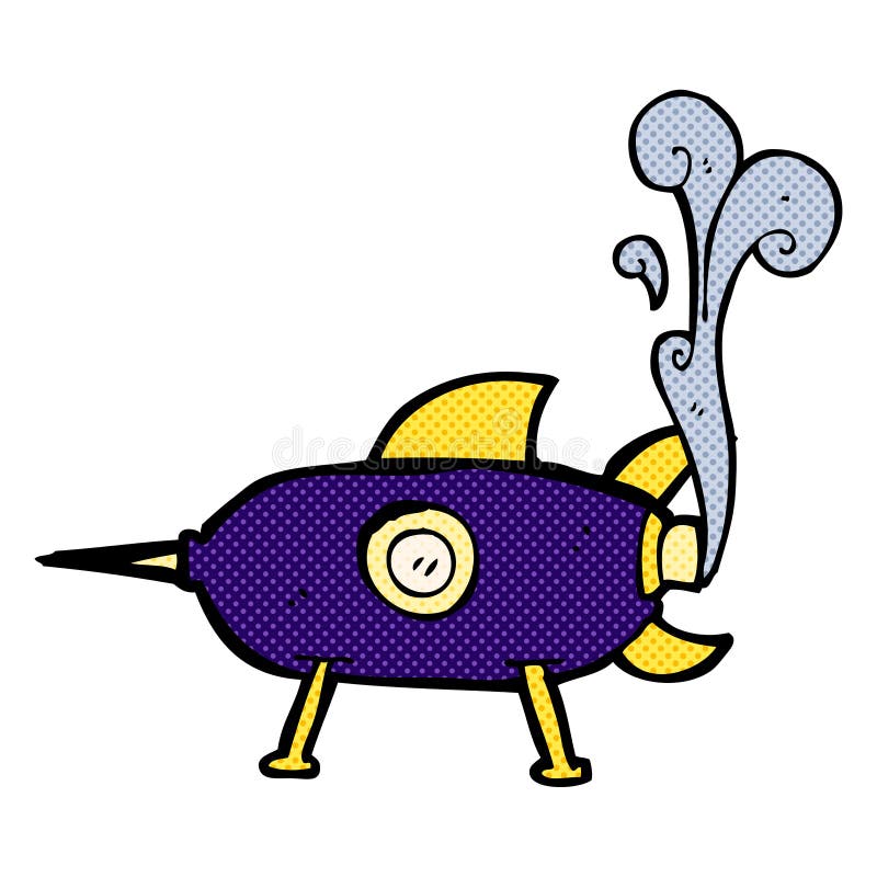 comic cartoon space rocket