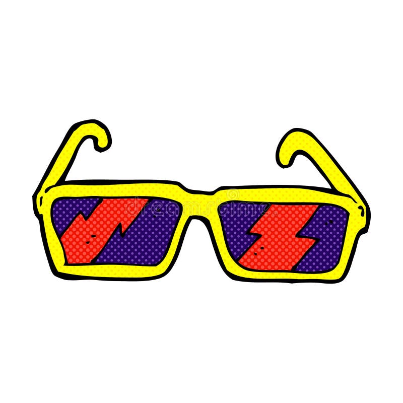 Comic cartoon sunglasses stock illustration. Illustration of quirky