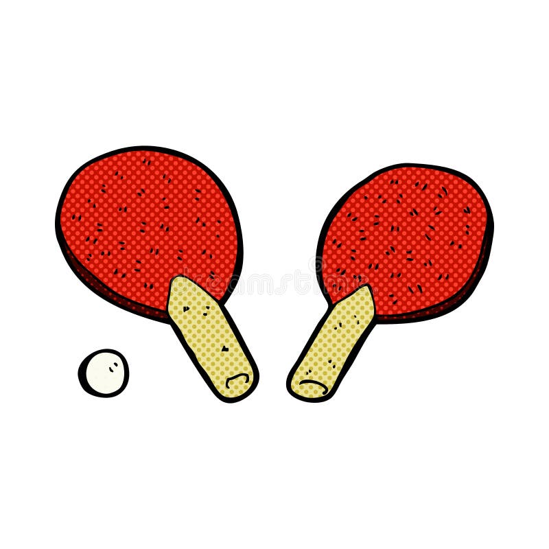 comic cartoon table tennis bats