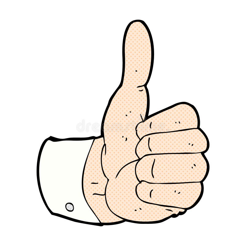 comic cartoon thumbs up symbol