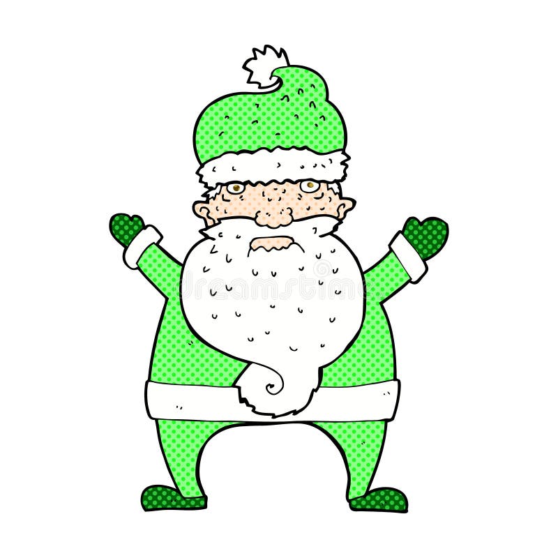 comic cartoon ugly santa claus