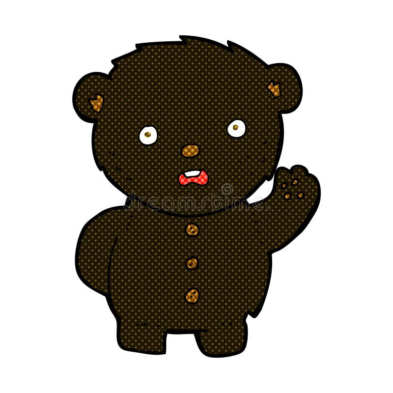 comic cartoon unhappy black teddy bear