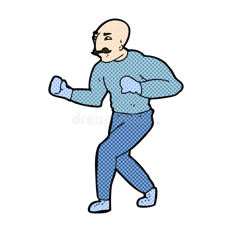 Comic cartoon victorian boxer vector illustration