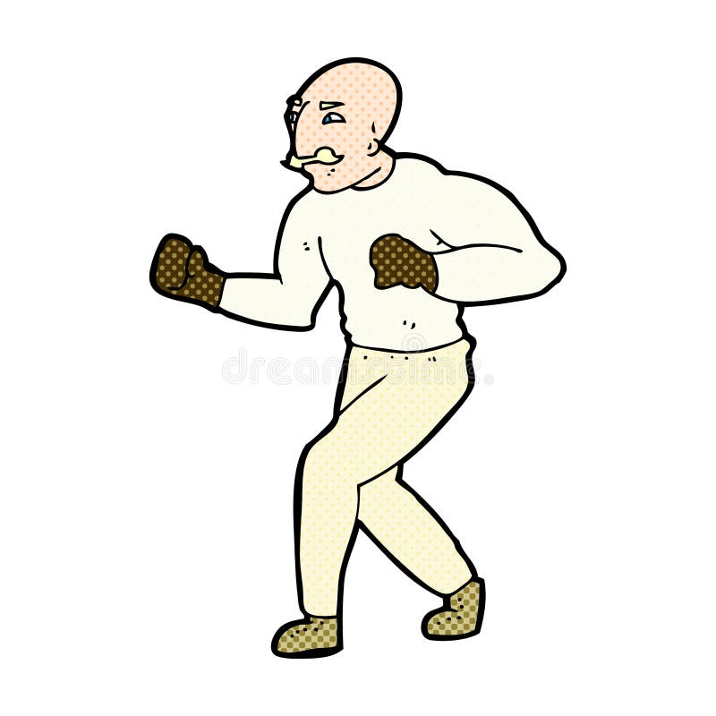 Comic cartoon victorian boxer stock illustration