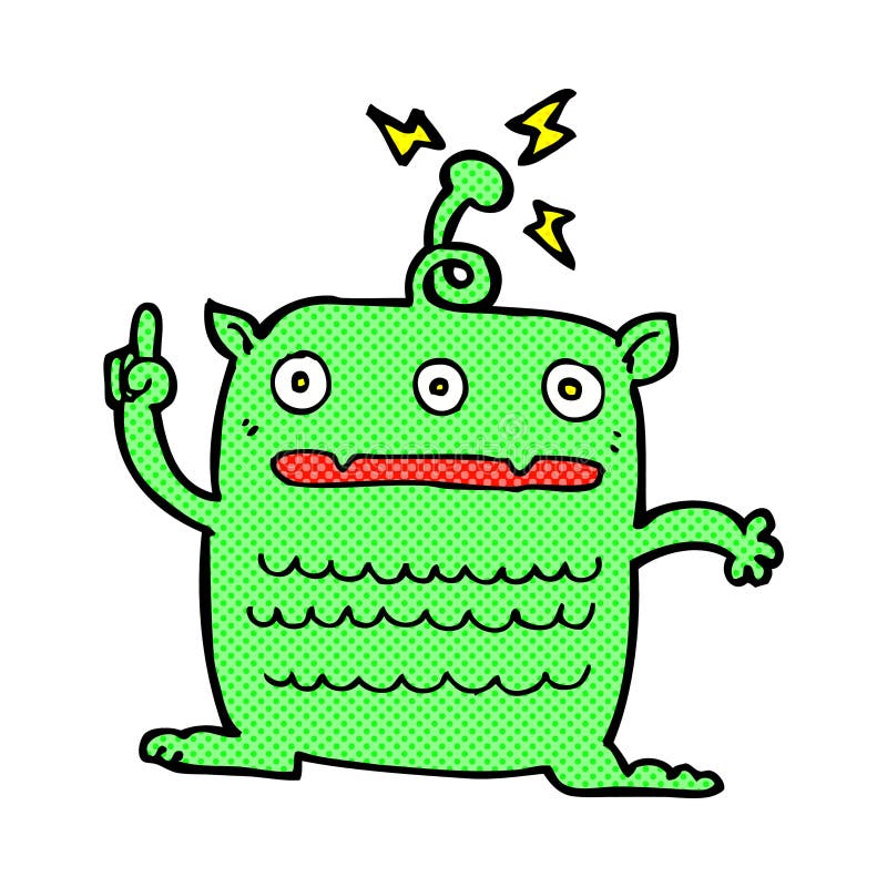 comic cartoon weird little alien