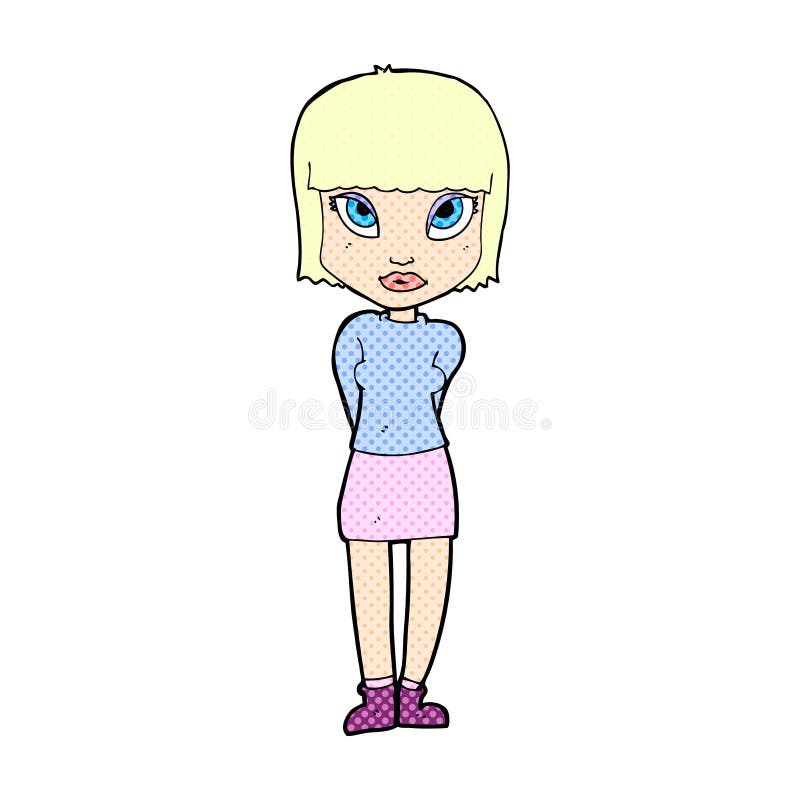 comic cartoon woman standing