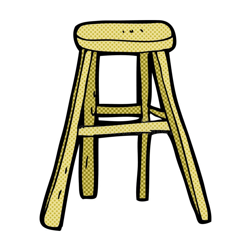comic cartoon wooden stool