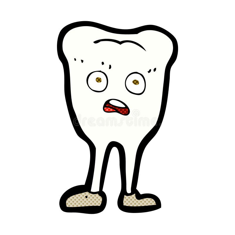 Comic Tooth Happy Kawaii Character Stock Vector Illustration of