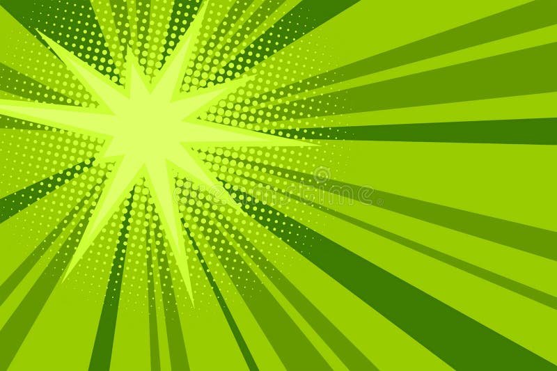 Comic Green Sunbeam Background Retro Pop Art Style Cartoon Stock Vector -  Illustration of backdrop, bubble: 167954971