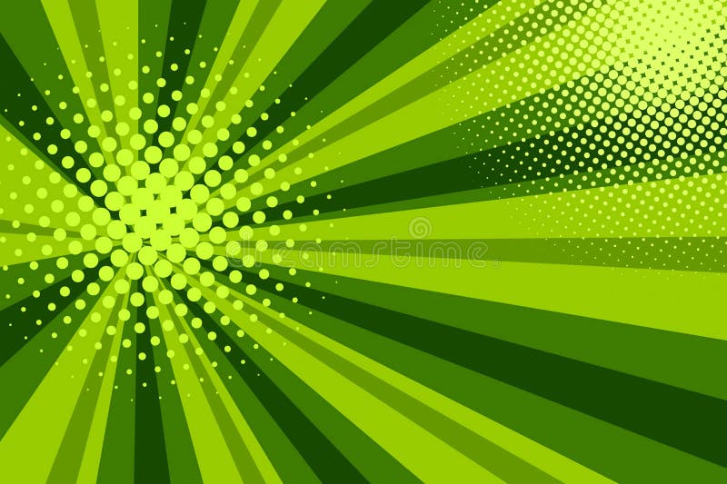 Comic Green Sunbeam Background Retro Pop Art Style Cartoon Stock Vector -  Illustration of pattern, circle: 172145578