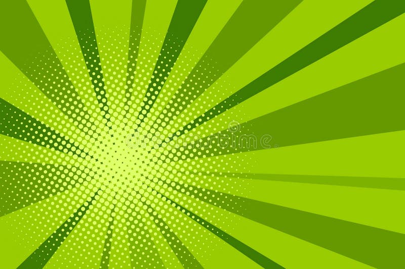 Comic Green Sunbeam Background Retro Pop Art Style Cartoon Stock Vector -  Illustration of border, flash: 167650600