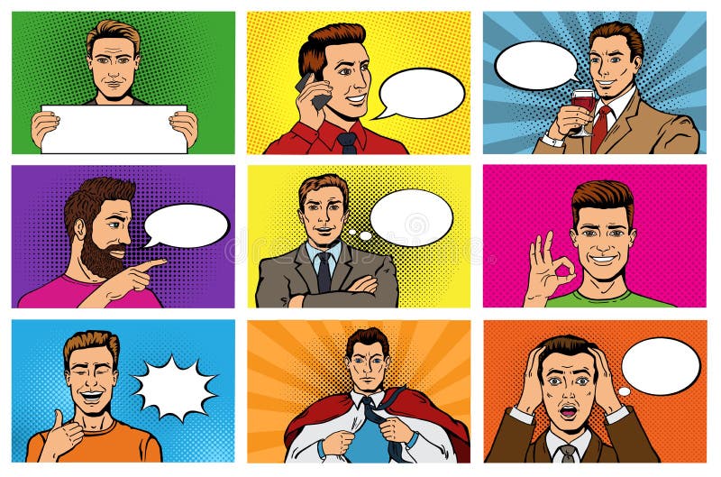 Comic Man Vector Popart Cartoon Businessman Character Speaking Bubble Speech or Comicguy Expression Illustration Male Stock Vector - Illustration of idea, businessman: 122867298 Comic Man Vector Popart Cartoon Businessman Character Speaking Bubble Speech or Comicguy Expression Illustration Male Stock Vector - Illustration of idea, businessman: 122867298