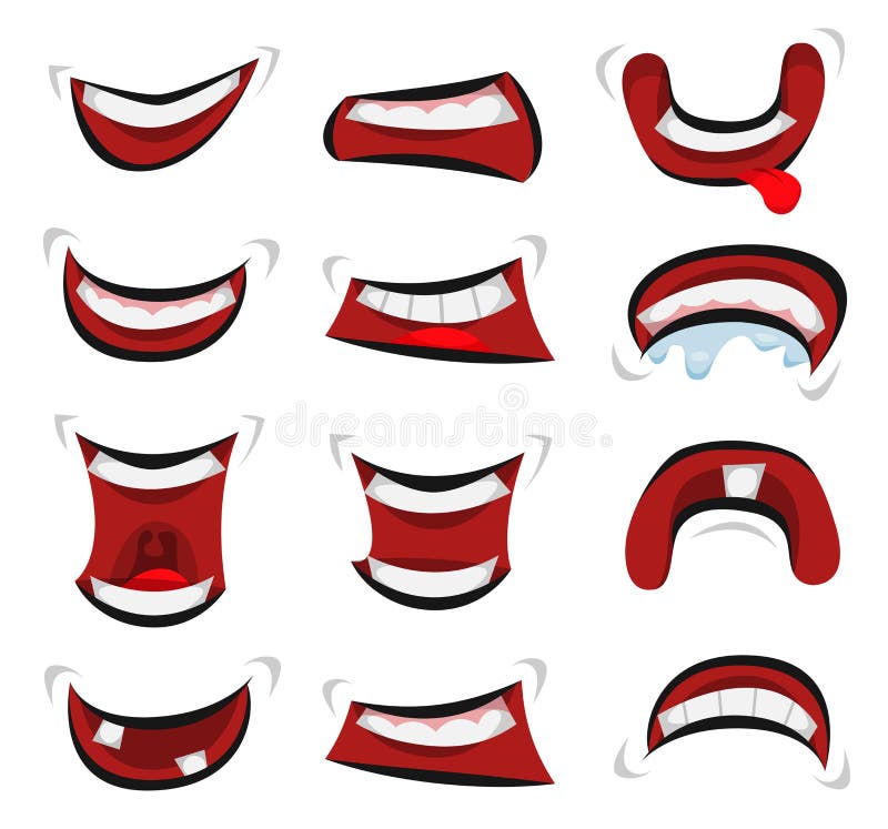 Comic Mouth Emotions Set