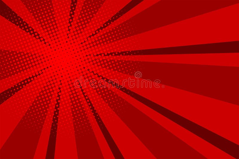 Comic Red Sunbeam Background Retro Pop Art Style Cartoon Stock Vector -  Illustration of radial, graphic: 169111009