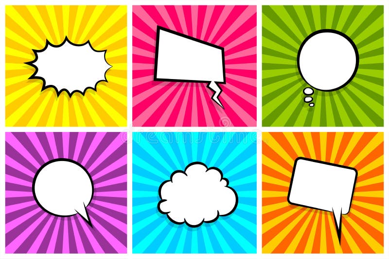 Comic book radial line backgtound empty bubble vector illustration