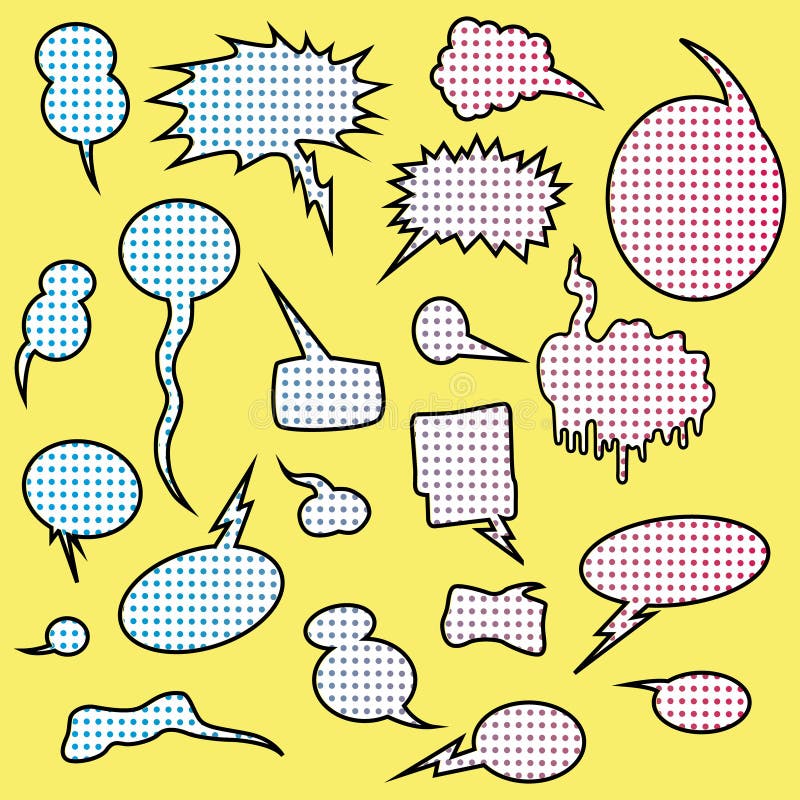 Comic Speech Bubbles Retro Collection. Vector royalty free stock images