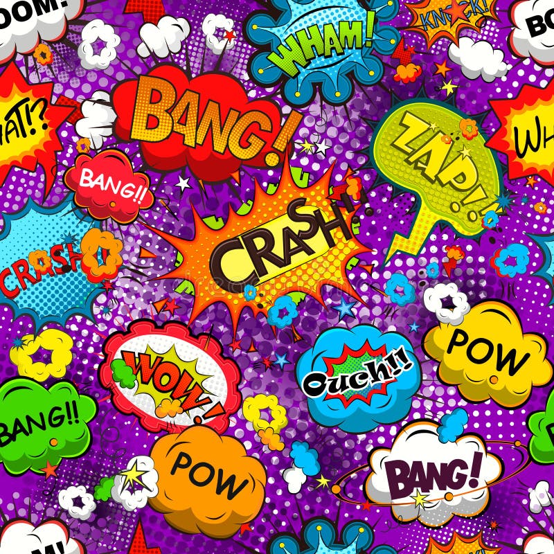 Comic speech bubbles seamless pattern vector stock illustration Comic speech bubbles seamless pattern vector stock illustration
