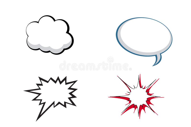 Comic speech bubbles set on white background. stock photography