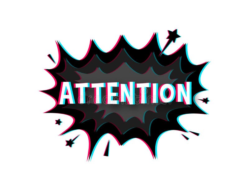 Внимание лого. Attention logo vector. Pay attention text