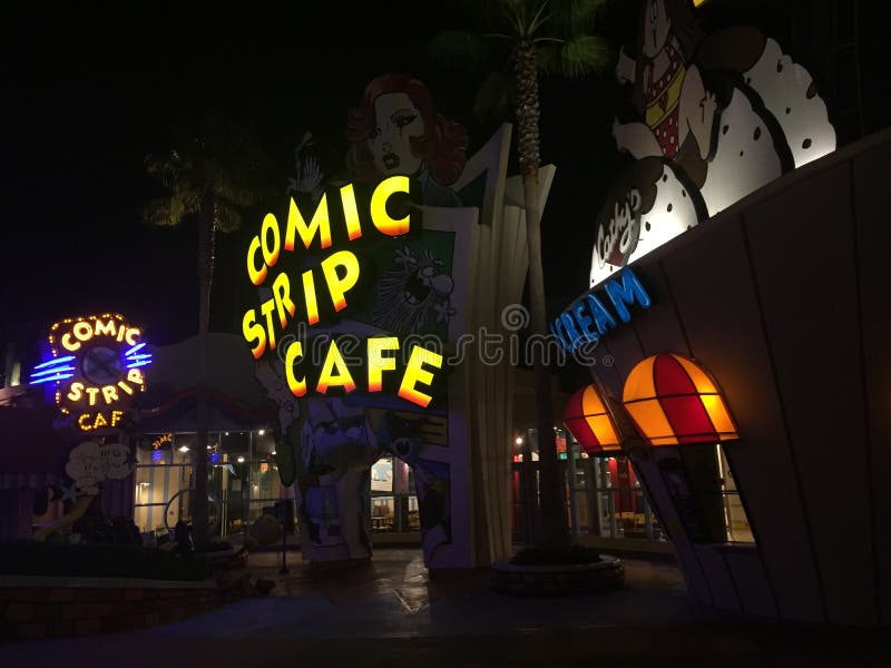 Comic Strip Cafe in Universal Studios in Orlando, FL Editorial