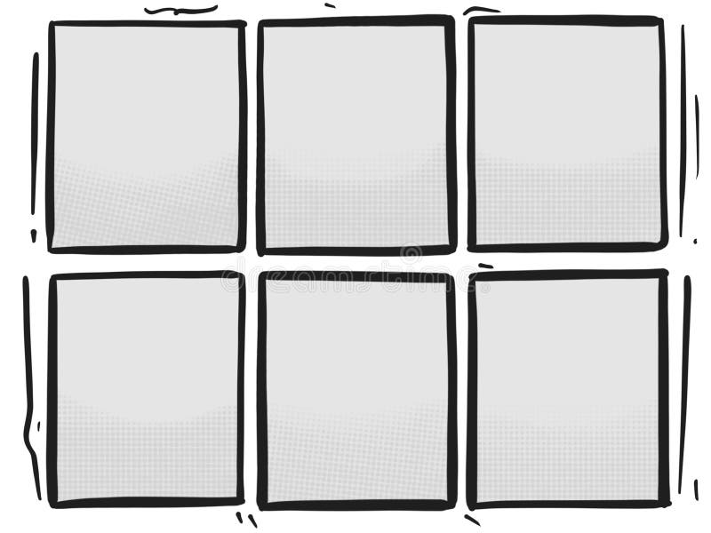 comic-strip-six-grey-panels-box-halftone-cartoon-template-stock-photo-illustration-of-strip