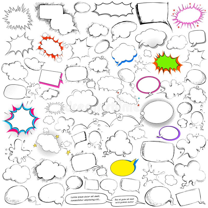 Comic style chat and speech bubble jumbo collection