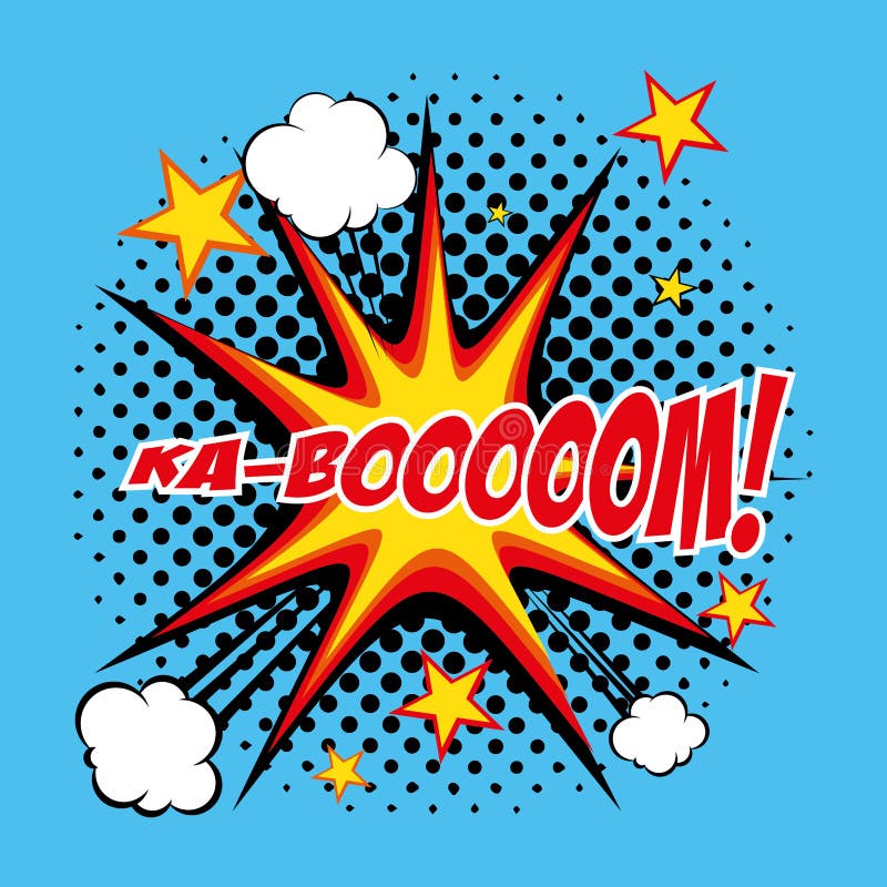 Comic Style Explosion Isolated On Background vector illustration