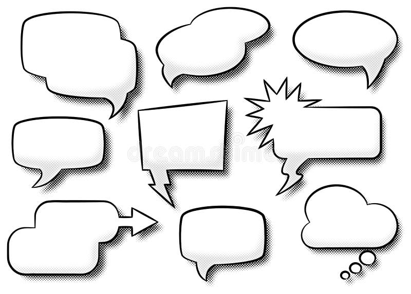 Comic style speech bubbles vector illustration
