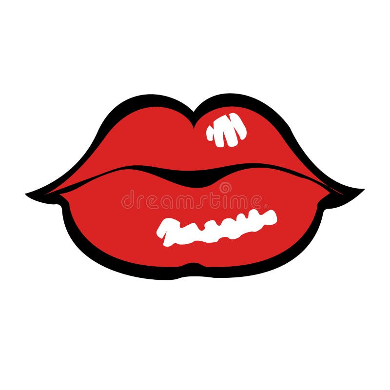 Comic styled lips stock vector. Illustration of emotion 104200599