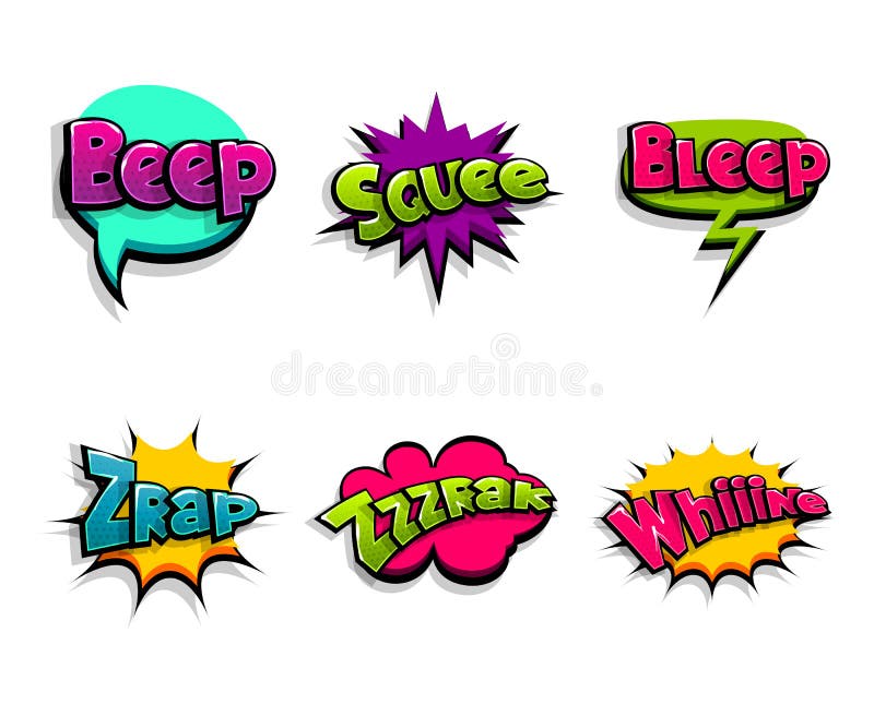 Comic Text Logo Sound Effects. Stock Vector - Illustration of funny, sound:  217299226