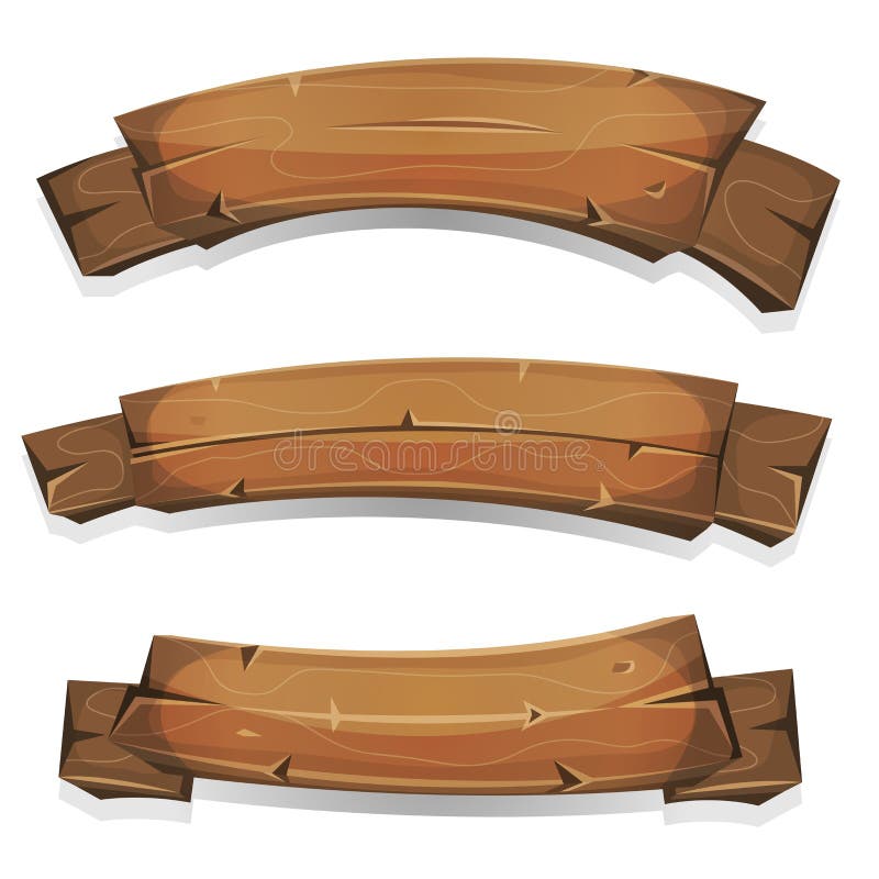Comic Wood Banners And Ribbons stock illustration Comic Wood Banners And Ribbons stock illustration