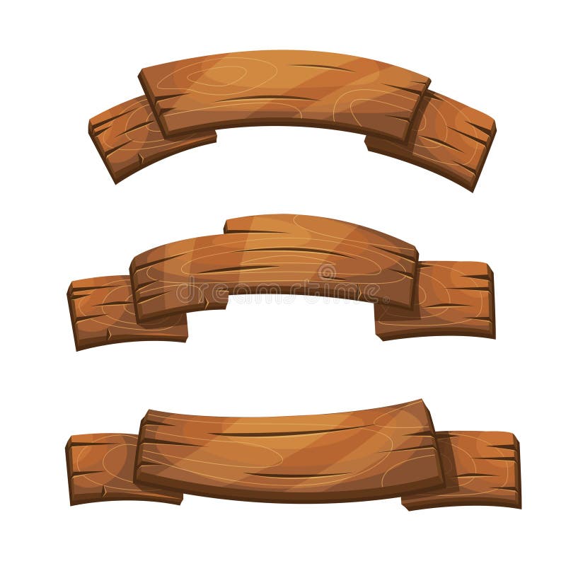 Comic wooden banners and signs vector illustration Comic wooden banners and signs vector illustration