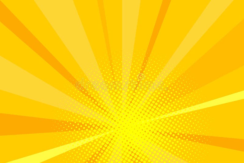 Comic Yellow Sunbeam Background Retro Pop Art Style Cartoon Stock Vector -  Illustration of boom, blast: 173523831