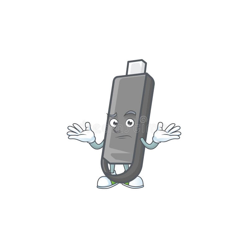 A comical Grinning flashdisk cartoon design style stock illustration