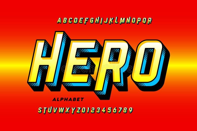 Comics-stijl superheld-lettertype